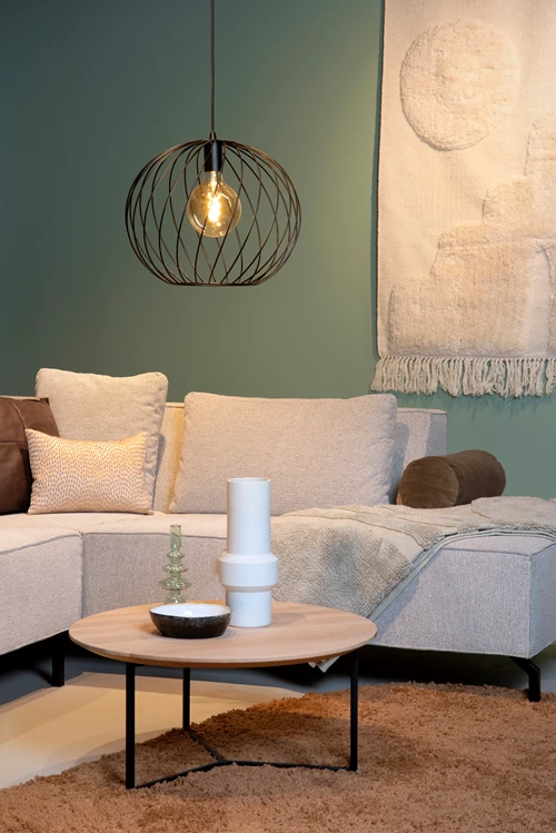 Lucide DANZA - Lámpara colgante - Ø 40 cm - 1xE27 - Negro - ambiente 1